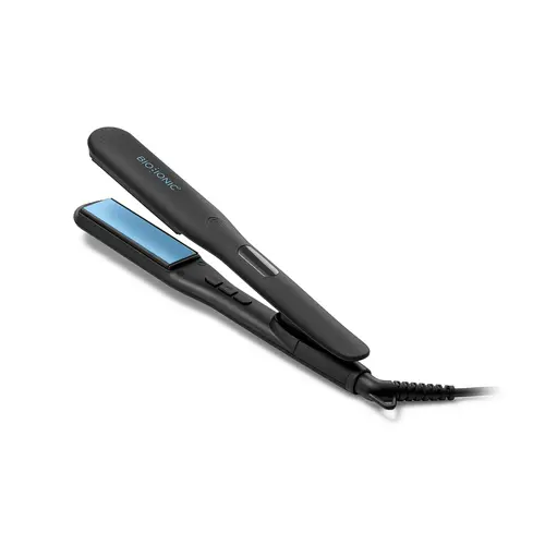 BIO IONIC OFFICIAL: OnePass Styling Iron - Ceramic Plates Hair Straightener For Effortless, Smooth Straight Styles, with Silicone Strips, Auto Shut-off, Flat Iron For All Hair Types