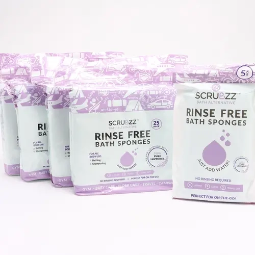 SCRUBZZ Rinse Free 105pc Bath Single Use Shower Sponges