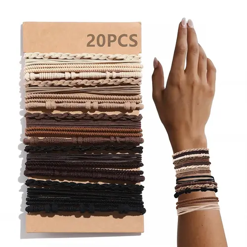 Boho Cute Accessories Kit Hairbands & Scrunchies - Elastic Scrunchies, Minimalist Bands for Thick Hair, Everyday Use, Braids Hairstyles, Party Decor