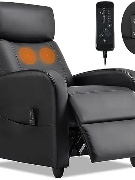 Recliner Chair for Living Room, Massage Recliner Chair Theater Chairs Adjustable Modern Reclining Chair with Padded Seat Backrest