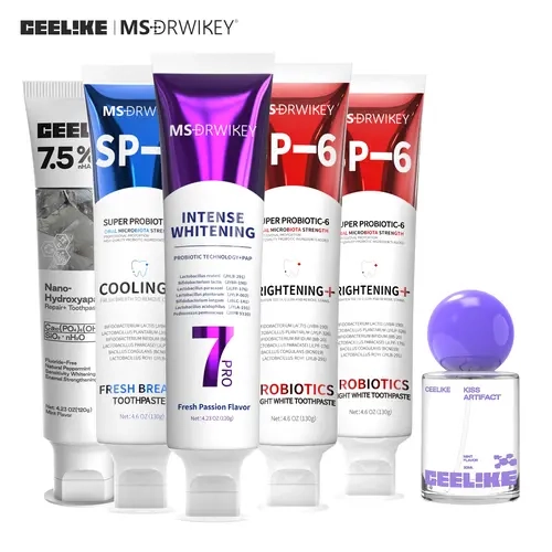 MSDRWIKEY SP-6 Oral Care Set, 5-Pack Tooth Cleaning Kit with Bottle, Probiotic Balance, Nano HA Enamel Aid, Peppermint & Antibacterial Properties for Enamel Repair & Fresh Breath