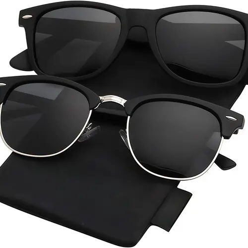 EUNOIALENS Unisex Polarized Sunglasses - Modern Oval Semi-Rimless Metal TAC Lens Frame, UV-Proof Eye Protection, Enhance Visibility, Driving Use, Accessories for Women, UV-Proof Men's Sunglasses, Borderless Look, Modern Edge