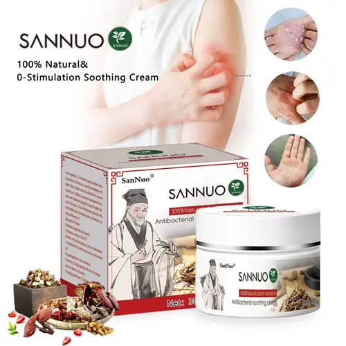 SanNuo Sensitive Skin Relief Cream – Fast Relief from Eczema, Psoriasis, Blisters & Dry Itchy Skin with Oatmeal-Style Soothing, Zero-Irritant, Fragrance-Free – 30 g