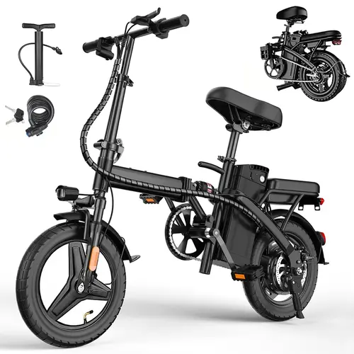 Folding Electric Bike 750W Motor, 22MPH, 30+ Miles PAS Range, 14" Electric Bicycles for Adults, 48V12 Removable Battery, Men's & Women's to 400 lbs E-Bike, UL2849 Certified
