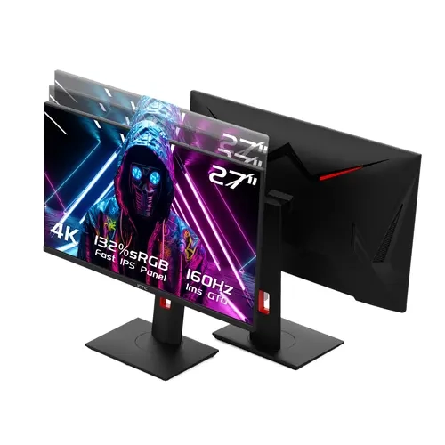 KTC H27P22S 27" 4K UHD 160Hz HDR400 Fast IPS Panel Gaming Monitor, 3840×2160 1ms GTG, FreeSync/G-Sync, 132% sRGB, 2×DP1.4 Ports, HDMI, USB2.0 Audio Out, VESA, Tilt-Height-Pivot Adjustable, Low Blue Light, PC Monitor Gaming