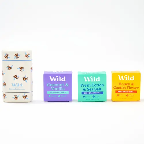 Wild Refillable Deodorant with 3 Assorted Refill Pods