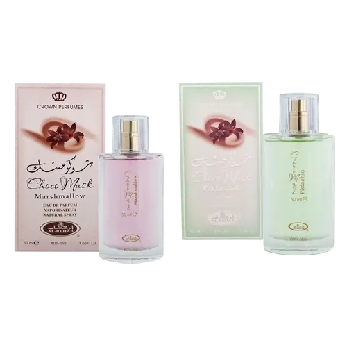 (2pc Bundle Pack) Choco Musk Marshmallow + Pistachio by Al-Rehab EDP Spray, 50ml