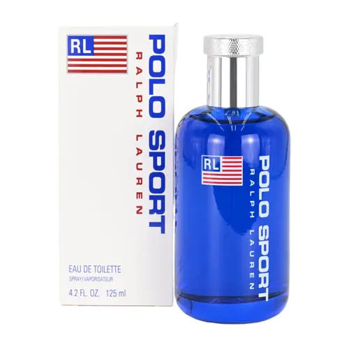 Ralph Lauren Polo Sport Men's Eau de Toilette, Long-Lasting Aromatic Fougere Cologne with Woody Citrus Notes, 4.2 fl oz (125ml), Blue Spray Cologne
