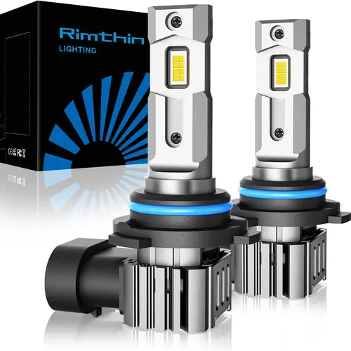 Rimthin 9005/HB3 H11/H8/H9 Light Bulb Combo 1:1 Real Design 1000% Super Bright LED Bulbs, 6500K Cool White 20 Year Extended Lifespan 3Min Plug and Play, Pack of 4