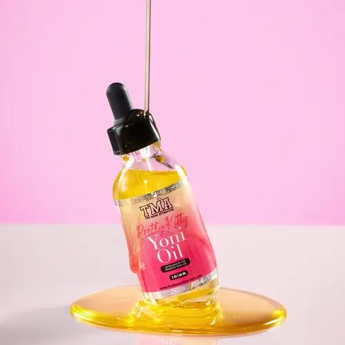 Pretty Kitty Yoni Oil - Intimate Wash Serum, Hydrating Coconut Formula with Melaleuca Alternifolia (Tea Tree) Oil, Ingrown Care, Soothing Antioxidant-Rich Nourishment, US-Made Perineal Care, 60ml, Non-Medical, Paraben-Free & Sulfate-Free