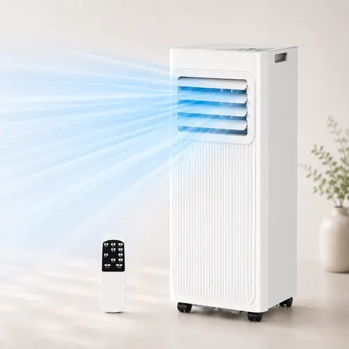 ZAFRO 10000 BTU Quiet Energy Saving AC - 4-in-1 Room AC Unit with Dehumidifier, Eco-Friendly Cooling, Sleep Mode, Cool/Fan Modes, Remote, LED Display, 24-Hour Smart Timer, Window Kit for 550 sq. ft. Bedrooms, Basements, Garages