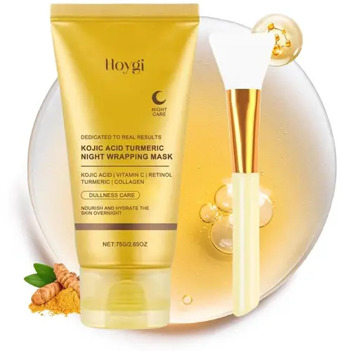 Kojic + Turmeric Overnight Face Mask for Unisex Adults with Normal Skin - Treatment Masque, Exfoliator Face Masks, Peel-Off Chemical Peel, Fresh Night Routine Skincare, Intensive Rejuvenate Skin Repair