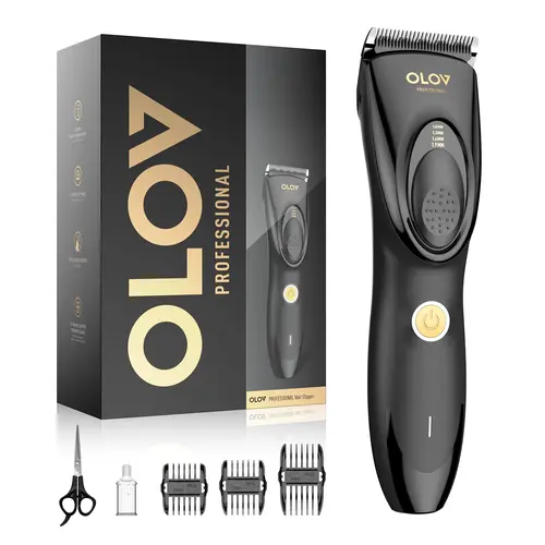 OLOV Rechargeable Cordless Hair Clipper & Barber Trimmer - 4 Lengths, Removable Blades, Removable Batteries, Portable Hair Cutters for Men's Home Grooming