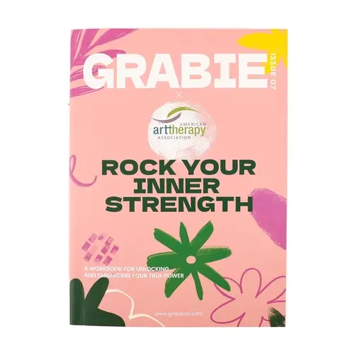 Grabie x AATA 4-Week Mental Health Art Workbook - English Heavyweight Mixed Media Guided Journal, Art Notebook, Sketch Book, Encouragement Journal, Stationery Gift for Self-Care, Journal Supplies