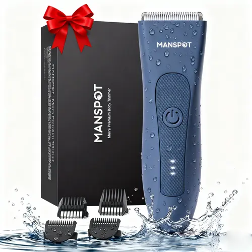 Manspot Premium Electric Body Hair Trimmer for Men - Waterproof Wet & Dry Groomer, Rechargeable Cordless Clippers for Chest Back Arms - Gym Ready Travel Friendly Green Trimmer with Comfort Design-dealsforyoudays,summerwins#SummerWins #DealsForYouDays