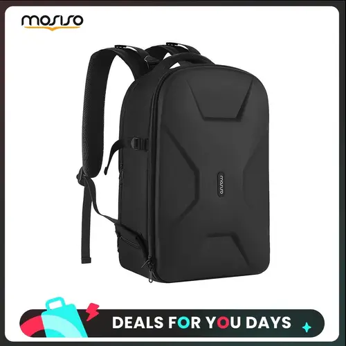 MOSISO Waterproof Hardshell Camera Backpack (17.32 x 11.8 x 7.5 inches) – Photography Camera Accessories with Buckle, Tripod Holder, 15-16 in Laptop Compartment, Storage & Shoulder Bag for Travel, Canon/Nikon/Sony Compatible, Black