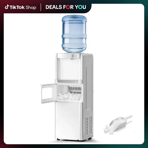 Kismile Hot/Cold/Ice Water Cooler Dispenser - 33Lbs Daily Ice Maker, Child Lock, Energy-Saving Compact Unit, Fits 2-5 Gal Bottles, 2.5L Capacity, Efficient Resource Use, Kitchen Appliances for Home, Office, Elderly Use