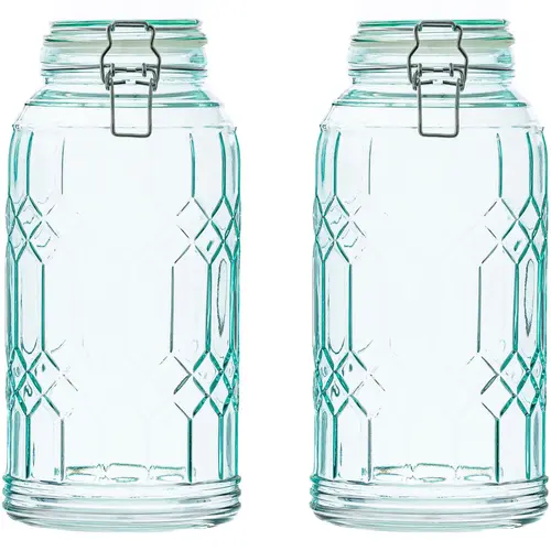 10 Strawberry Street Set of 2 Bleeker Glass Canister, Large