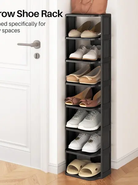 UFORU Small shoe rack, 6/9-layer plastic vertical shoe rack for small spaces, Footwear Organization,shoe rack,shoe cabinet storage#SummerWins#DFYD