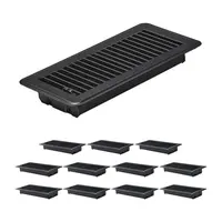 VEVOR 4x10 in Iron Floor Registers - 6/12-Pack Rust-Resistant Rectangular Metal Vent Covers with Dampers, Effortless Cleaning, Airflow Management, Ventilation, 265 Lbs Load Capacity, 2 Versions, HVAC Inserts