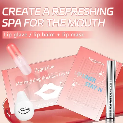 【US 2026 Deals for You Days】 All-in-1 Peel-Off Tattoo Lip Spa Kit - Long-Lasting, Waterproof, Nourishing Makeup for Adults, Lip Liner Stain, Flawless Contour Makehack Tool, Cruelty-Free Valentine's Day Gift