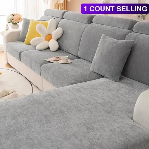 Solid Color Sofa Cover, 1 Count Modern Simple Non-slip Elastic Washable Sofa Slipcover, Sofa Couch Protector for Home Living Room, Sofa Protector, Reusable Couch Protector