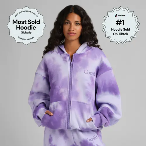 Comfrt | Minimalist Zip Hoodie - Mega | Colorful Slightly Weighted Full Zip Hoodie