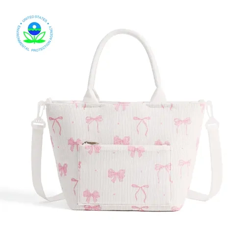 MEXS Lunch Bag for Women Adult Large Insulated Lunch Box Girl Cute Corduroy Lunch Tote Bags Reusable Leakproof Cooler Work Picnic