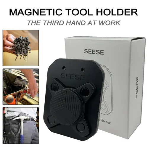 SEESE Magnetic Tool Holder - Clip On Belt Magnet for Screws, Nails, Hammers, Sockets, Pliers, Screwdrivers, Trowels, Drill Bits & More Strong Magnetic Tool Organizer backtoschool