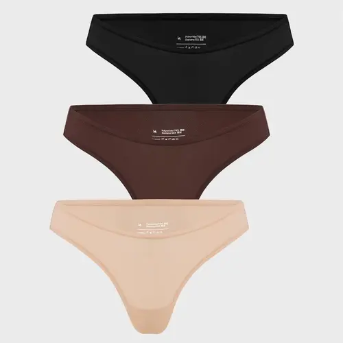 V-shaped Low Rise Thongs 3 Pack