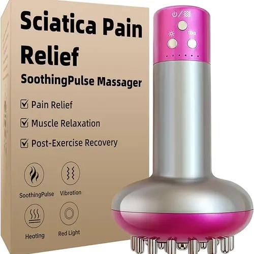 YUONRY Electric Pulse Deep Tissue Massager - Thermal Heat, Vibration, Red Light Therapy, Rechargeable, Adjustable, Durable for Back, Wrist, Thumb Pain Relief, Portable Purple Muscle Relaxer with Auto Shut-Off (TikTok Shop Spring Glow Up) techvibes