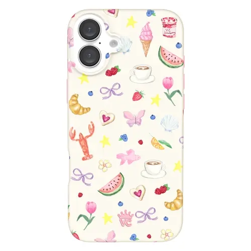 Velvet Caviar Summer Love Beach Polycarbonate Cellphone Case for Women - Cute, Drop-Tested Shockproof Protector, Built-In MagSafe, Magnetic, Wireless Compatible Accessory