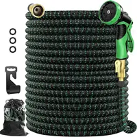 【SummerVibes】100、75、50FT Expandable Garden Hose,Heavy Duty Superior Strength,4 -Layer durable collapsible Latex Core,Extra Strong Brass Connectors ,lightweight flexible water hose