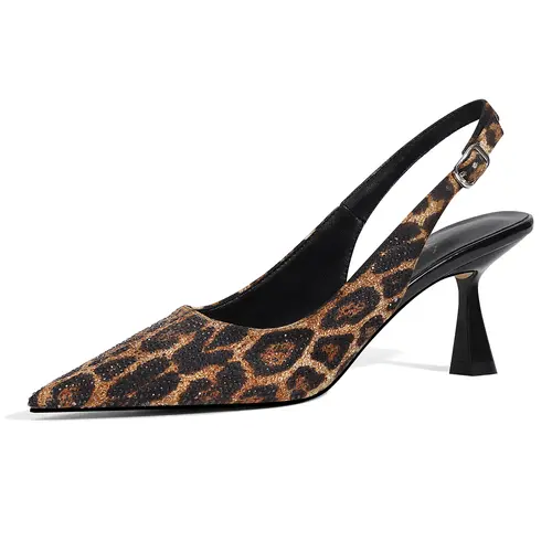 RONILURN Women's Rhinestone Closed-Toe Kitten Heel Slingback Pumps - Kitten Heel Sandals, Elegant Casual All Seasons Women's Shoes for Bridal Weddings, Party Footwear