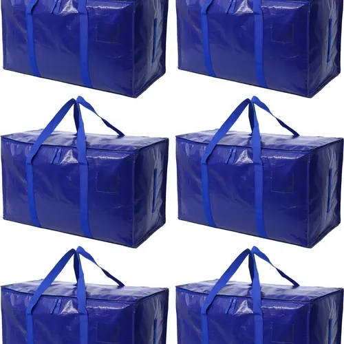 STOWM Heavy-Duty Synthetic Zip-Around Storage Bag with Handles, Extra Large Collapsible Organizer Pouch for Home Clothes Organization, Moving Carry, Space Saving Bag