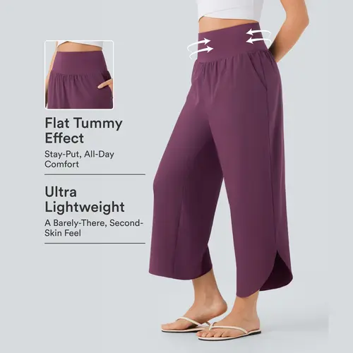 Halara Breezeful™ High Waisted Tummy Control Split Hem Quick Dry Resort Pants with Pockets