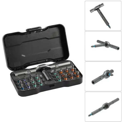 【FathersDayGift】24 in 1 DlY Screwdriver Set,1 Set SwitchableScrewdriver Shape Magnetic Screwdriver Set,Compact and Portable Ratchet Screw0driver SetHome Repair Tool Box