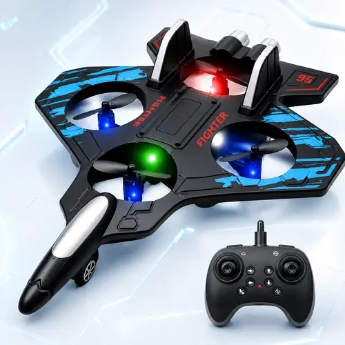 Remote Control Stunt Aircraft with 360° Flips and LED Lights, EPP Foam RC Jet with Vertical Takeoff, Hover Function and Rechargeable Battery, Beginner Flying Toy