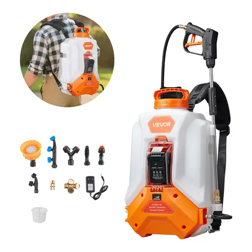 【DealsForYouDays】VEVOR Battery Powered Backpack Sprayer,4 Gallons Electric Backpack Sprayer2 Wands & 8 NozzlesAdjustable 0-90 PSI4H RuntimePortable Yard Garden Lawn Sprayers for Weeding Spraying Cleaning,campingessentials,outdoorfurnitureset,campinggear