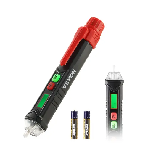 【toolupgrade】VEVOR Non-Contact Voltage Tester Pen with NCV Sensor, Dual Range AC 12V-1000V/48V-1000V Live & Null Wire Testing, Adjustable Sensitivity, Dual Alarms, CAT III 1000V Rating, 3-Minute Auto Shutoff, Pocket Clip for Home Appliance Repair