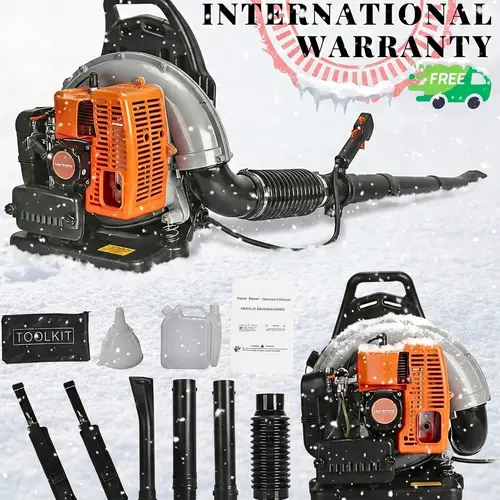 YUCOAP 63CC Professional Backpack Snow Blower - 550 CFM High-Power Gas Blower for Driveway & Walkway, 1.25KW, 6800 RPM  2. Garden Portable
