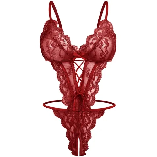 Avidlove Lingerie for Women Lace Bodysuit One Piece Lingerie Fit Adjustable Womenswear Ribbon Evening Soft Straps Stretchy Everyday Feminine Teddy Basic Minimalist