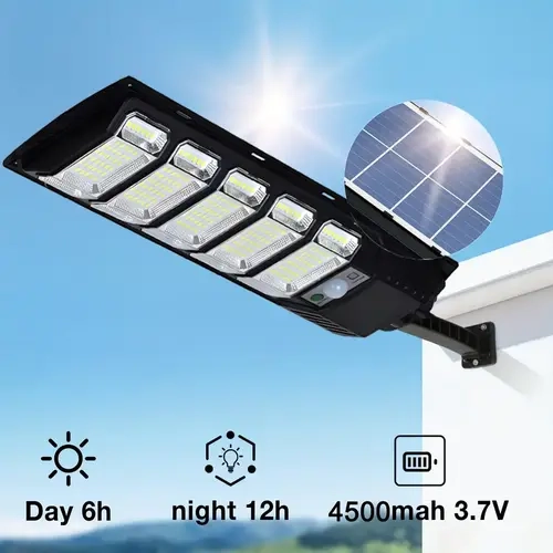 240-LED Outdoor Solar Street Light - 0-Fee Solar Power, IP65 Water Resistant, 3 Modes (20s Motion Sensor On), Remote Control, Wall Mount, Auto On/Off, Easy Installation, Outdoor Lighting for Yard, Deck