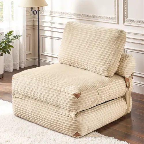 【DealsforYouDays】CAODOC Foldable Cloud Sofa Bed,Convertible Sleeper Chair with Pillow Foldable Mattress with Back Support, Portable Fold Out Chair Bed Comfy Floor Sofa Lounge for Living Room Bedroom