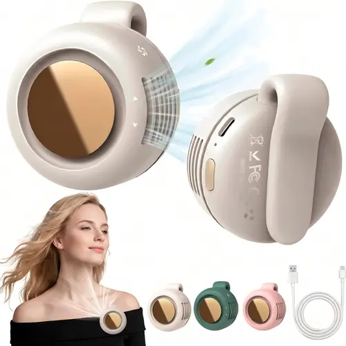 Windyway Portable Silent Mini Bladeless Electric Fan,Adjustable 3-speed Suspended Waist Fans,Phone Cooling Fan,Personal Fan,Rotating BodyFan Suitable for Outdoor Travel,fathersdaygift,rechargeable personal fan,handheld turbo fan,Perfect Gift