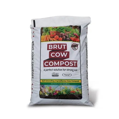Brut Cow Compost, Composted Cow Manure Organic Soil Amendment Fertilizer 1 Cu Ft