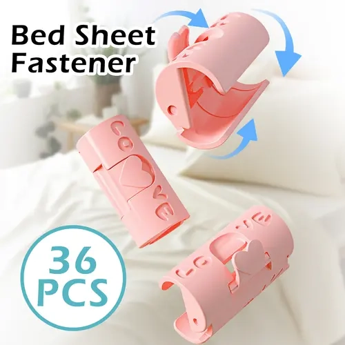 36 Counts Bed Sheet Grippers Set – Two-Speed Adjustment Secure Hold – Random Color Assortment for Sheets Duvet Covers