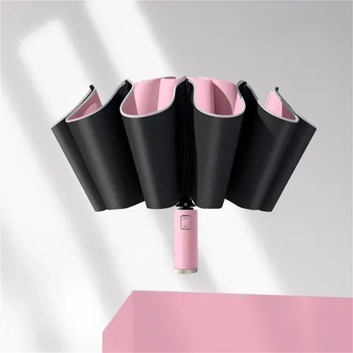 Business Automatic Umbrella, Large Reverse Design for Men and Women, Reflective Safety Strip, Folding Sunshade for Rainy and Sunny Days