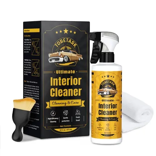 TORETORK 3-in-1 Car Cleaning Spray Bottle - Car Upholstery Cleaner, Interior Protectant, Seat Cleaner, Deodorizing Blend, UV Protection, Biodegradable, Convenient and Fast, Mild Formula, All-Surface Safe, Aging Delay