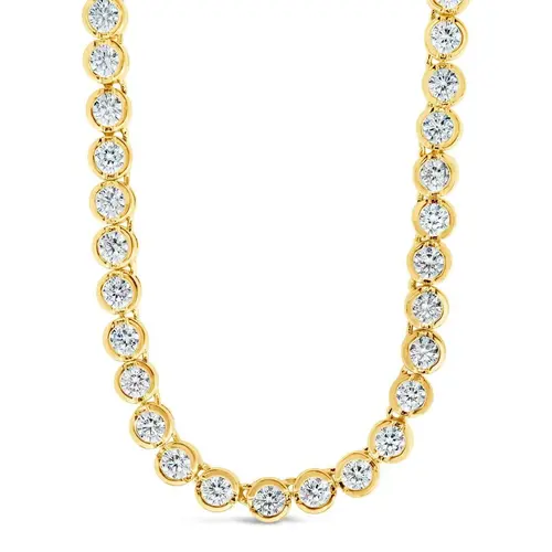 Sterling Forever Helene Bezel CZ Tennis Necklace